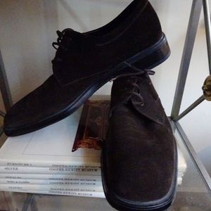 " Salvatore Ferragamo" Mens Chocolate Suede Shoes